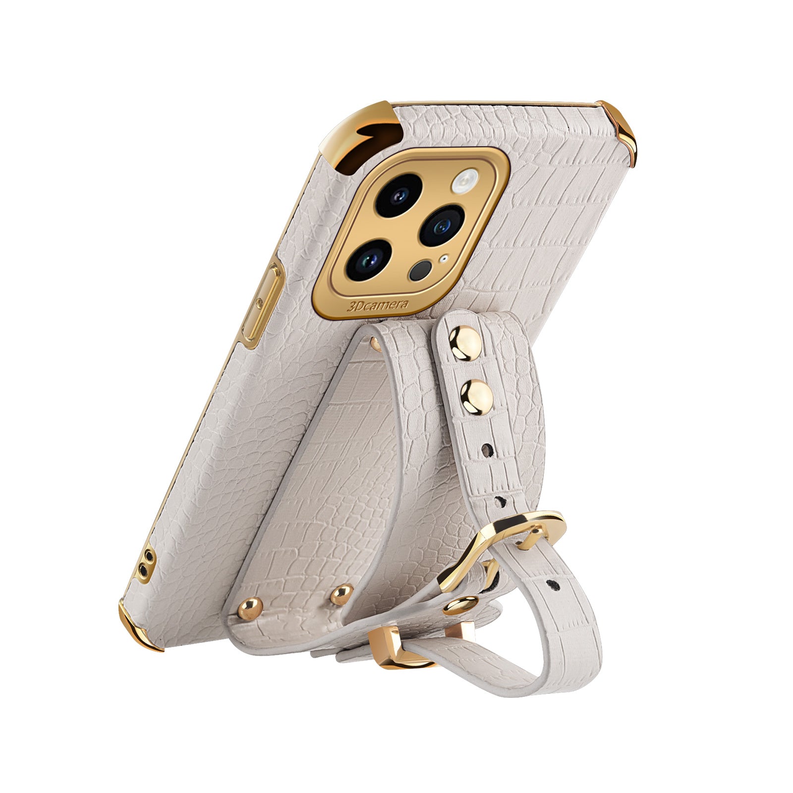 Crocodile Texture Protective Case for iPhone 14 Pro Max Electroplating Phone Case with Hand Strap Kickstand Crocodile Texture Protective Case for iPhone 14 Pro Max Electroplating Phone Case with Hand Strap Kickstand
